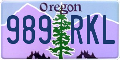 OR license plate 989RKL