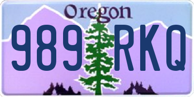 OR license plate 989RKQ
