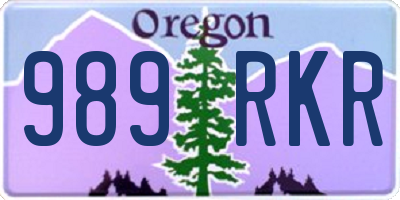 OR license plate 989RKR