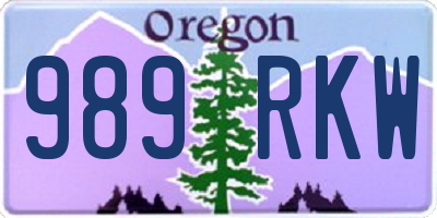 OR license plate 989RKW