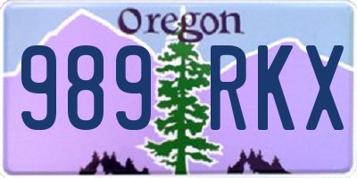 OR license plate 989RKX