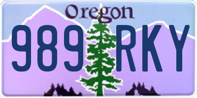 OR license plate 989RKY