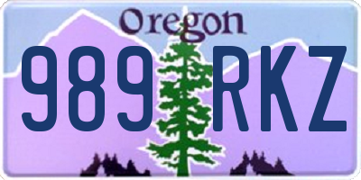 OR license plate 989RKZ