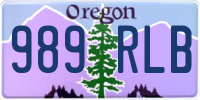 OR license plate 989RLB