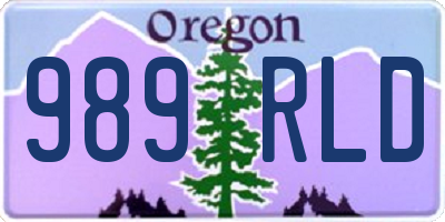 OR license plate 989RLD