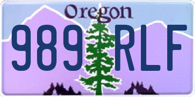 OR license plate 989RLF