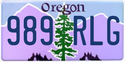 OR license plate 989RLG