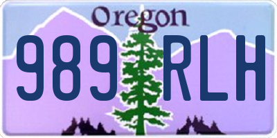OR license plate 989RLH