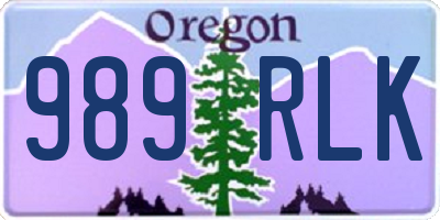 OR license plate 989RLK