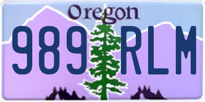 OR license plate 989RLM