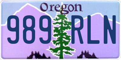 OR license plate 989RLN