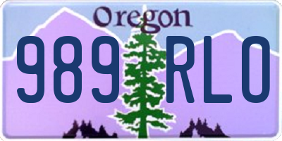 OR license plate 989RLO
