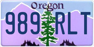 OR license plate 989RLT