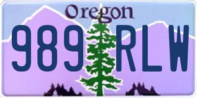 OR license plate 989RLW