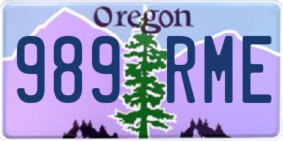 OR license plate 989RME