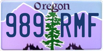 OR license plate 989RMF