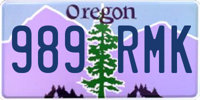 OR license plate 989RMK