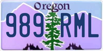 OR license plate 989RML