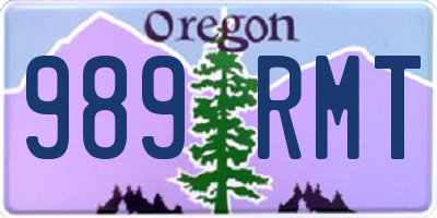 OR license plate 989RMT