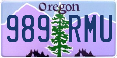OR license plate 989RMU
