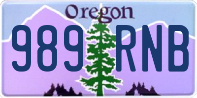 OR license plate 989RNB