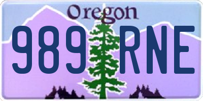 OR license plate 989RNE