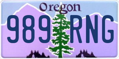 OR license plate 989RNG