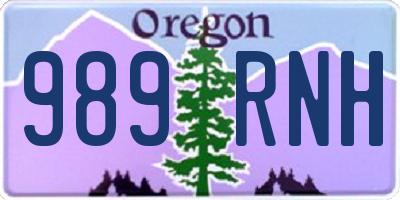 OR license plate 989RNH