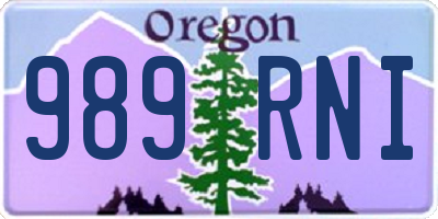 OR license plate 989RNI