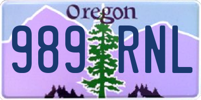 OR license plate 989RNL