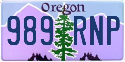 OR license plate 989RNP