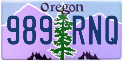 OR license plate 989RNQ