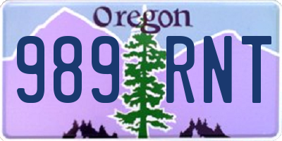 OR license plate 989RNT