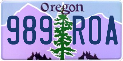 OR license plate 989ROA