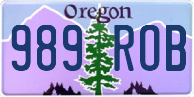 OR license plate 989ROB