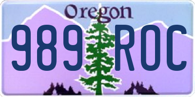 OR license plate 989ROC