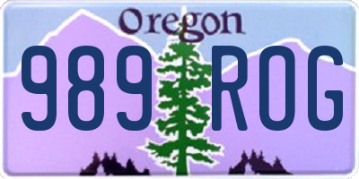 OR license plate 989ROG