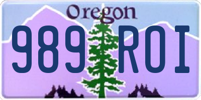 OR license plate 989ROI