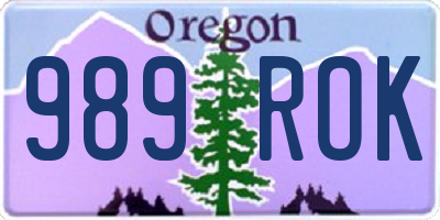 OR license plate 989ROK
