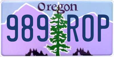 OR license plate 989ROP
