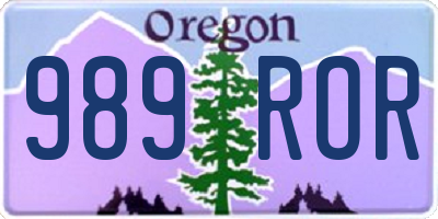 OR license plate 989ROR