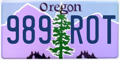 OR license plate 989ROT