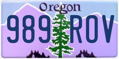 OR license plate 989ROV