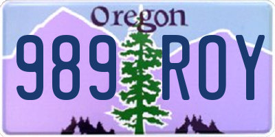 OR license plate 989ROY