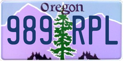 OR license plate 989RPL