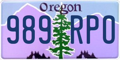 OR license plate 989RPO