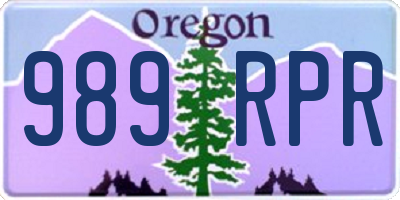 OR license plate 989RPR