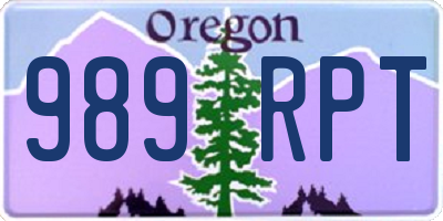 OR license plate 989RPT