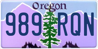 OR license plate 989RQN