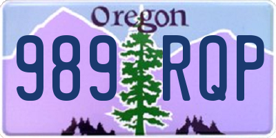 OR license plate 989RQP